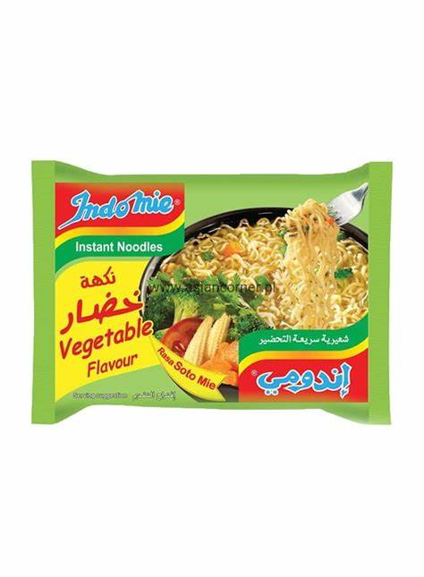 Indomie Vegetable Flavor Instant Noodles 75g x Pack of 5 (KSA IMPORTED)