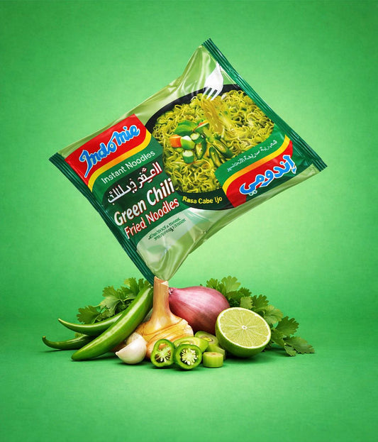 Indomie Green Chilli Instant Noodles 75g x Pack of 5 ( KSA IMPORTED )