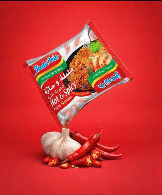 Indomie Mi Goreng Hot And Spicy Instant Noodles 75g x Pack of 5 ( KSA IMPORTED )