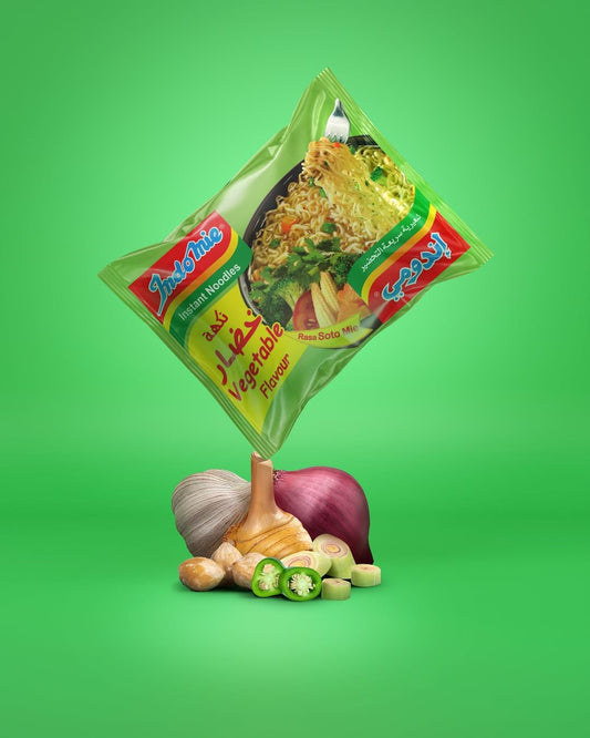 Indomie Vegetable Flavor Instant Noodles 75g x Pack of 5 (KSA IMPORTED)